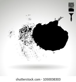 Black brush stroke and texture. Grunge vector abstract hand - painted element. Underline and border design.