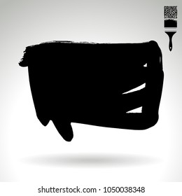 Black brush stroke and texture. Grunge vector abstract hand - painted element. Underline and border design.