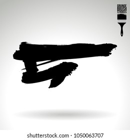 Black brush stroke and texture. Grunge vector abstract hand - painted element. Underline and border design.