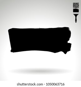 Black brush stroke and texture. Grunge vector abstract hand - painted element. Underline and border design.