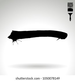 Black brush stroke and texture. Grunge vector abstract hand - painted element. Underline and border design.