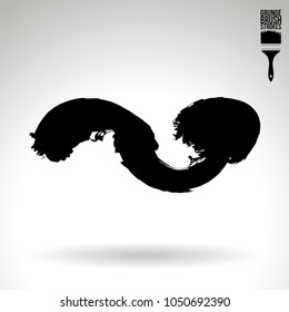 Black brush stroke and texture. Grunge vector abstract hand - painted element. Underline and border design.