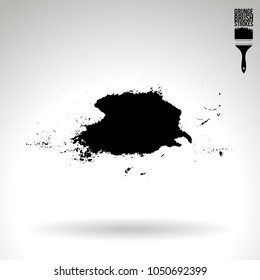 Black brush stroke and texture. Grunge vector abstract hand - painted element. Underline and border design.