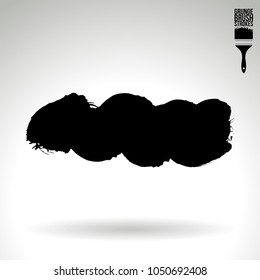 Black brush stroke and texture. Grunge vector abstract hand - painted element. Underline and border design.
