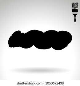 Black brush stroke and texture. Grunge vector abstract hand - painted element. Underline and border design.
