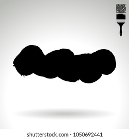 Black brush stroke and texture. Grunge vector abstract hand - painted element. Underline and border design.