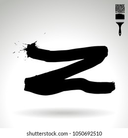 Black brush stroke and texture. Grunge vector abstract hand - painted element. Underline and border design.