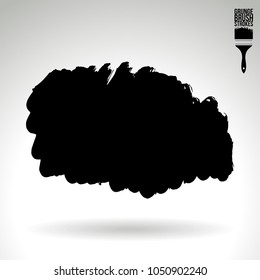 Black brush stroke and texture. Grunge vector abstract hand - painted element. Underline and border design.