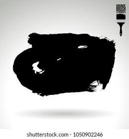 Black brush stroke and texture. Grunge vector abstract hand - painted element. Underline and border design.