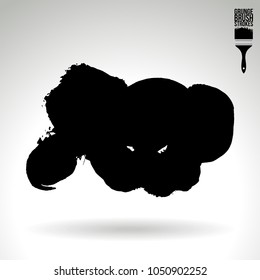 Black brush stroke and texture. Grunge vector abstract hand - painted element. Underline and border design.