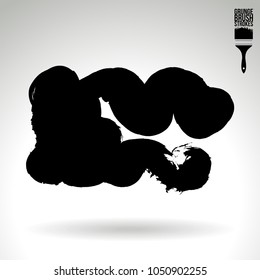 Black brush stroke and texture. Grunge vector abstract hand - painted element. Underline and border design.