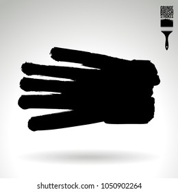 Black brush stroke and texture. Grunge vector abstract hand - painted element. Underline and border design.
