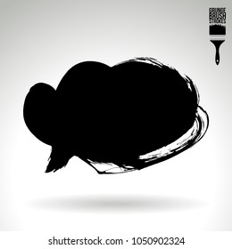 Black brush stroke and texture. Grunge vector abstract hand - painted element. Underline and border design.