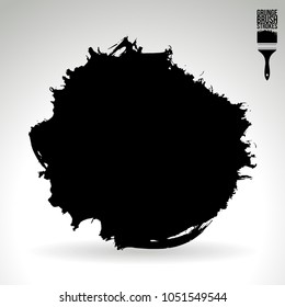 Black brush stroke and texture. Grunge vector abstract hand - painted element. Underline and border design.