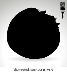 Black brush stroke and texture. Grunge vector abstract hand - painted element. Underline and border design.