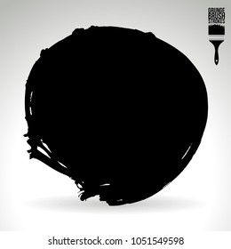 Black brush stroke and texture. Grunge vector abstract hand - painted element. Underline and border design.