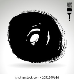 Black brush stroke and texture. Grunge vector abstract hand - painted element. Underline and border design.