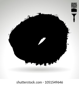 Black brush stroke and texture. Grunge vector abstract hand - painted element. Underline and border design.