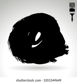 Black brush stroke and texture. Grunge vector abstract hand - painted element. Underline and border design.