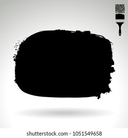 Black brush stroke and texture. Grunge vector abstract hand - painted element. Underline and border design.