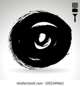 Black brush stroke and texture. Grunge vector abstract hand - painted element. Underline and border design.