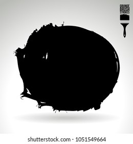 Black brush stroke and texture. Grunge vector abstract hand - painted element. Underline and border design.