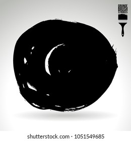 Black brush stroke and texture. Grunge vector abstract hand - painted element. Underline and border design.