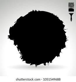 Black brush stroke and texture. Grunge vector abstract hand - painted element. Underline and border design.