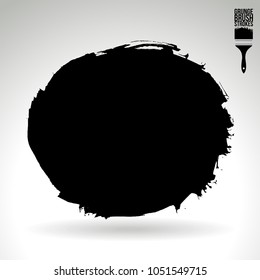 Black brush stroke and texture. Grunge vector abstract hand - painted element. Underline and border design.