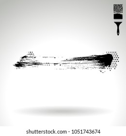 Black brush stroke and texture. Grunge vector abstract hand - painted element. Underline and border design.