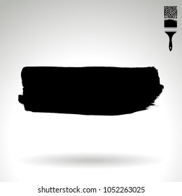 Black brush stroke and texture. Grunge vector abstract hand - painted element. Underline and border design.