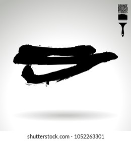 Black brush stroke and texture. Grunge vector abstract hand - painted element. Underline and border design.