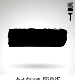 Black brush stroke and texture. Grunge vector abstract hand - painted element. Underline and border design.
