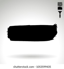 Black brush stroke and texture. Grunge vector abstract hand - painted element. Underline and border design.