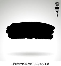 Black brush stroke and texture. Grunge vector abstract hand - painted element. Underline and border design.