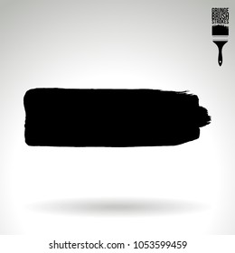 Black brush stroke and texture. Grunge vector abstract hand - painted element. Underline and border design.