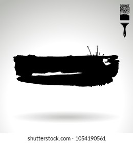 Black brush stroke and texture. Grunge vector abstract hand - painted element. Underline and border design.