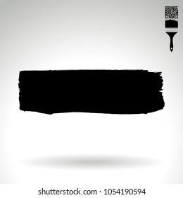 Black brush stroke and texture. Grunge vector abstract hand - painted element. Underline and border design.