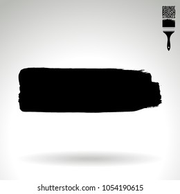 Black brush stroke and texture. Grunge vector abstract hand - painted element. Underline and border design.