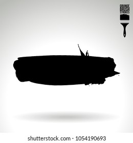 Black brush stroke and texture. Grunge vector abstract hand - painted element. Underline and border design.