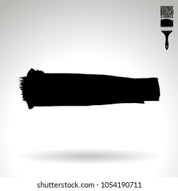 Black brush stroke and texture. Grunge vector abstract hand - painted element. Underline and border design.