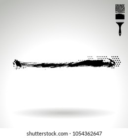 Black brush stroke and texture. Grunge vector abstract hand - painted element. Underline and border design.