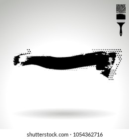 Black brush stroke and texture. Grunge vector abstract hand - painted element. Underline and border design.