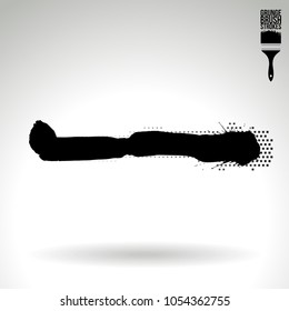 Black brush stroke and texture. Grunge vector abstract hand - painted element. Underline and border design.