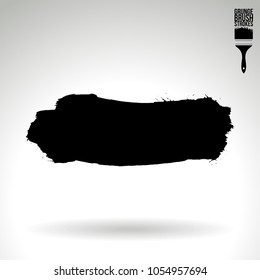 Black brush stroke and texture. Grunge vector abstract hand - painted element. Underline and border design.