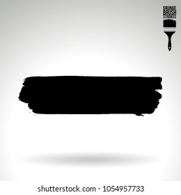 Black brush stroke and texture. Grunge vector abstract hand - painted element. Underline and border design.