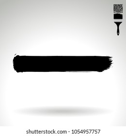 Black brush stroke and texture. Grunge vector abstract hand - painted element. Underline and border design.