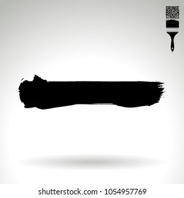 Black brush stroke and texture. Grunge vector abstract hand - painted element. Underline and border design.