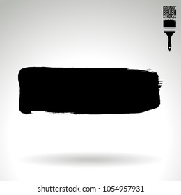 Black brush stroke and texture. Grunge vector abstract hand - painted element. Underline and border design.