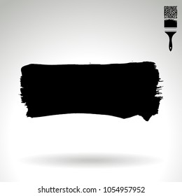Black brush stroke and texture. Grunge vector abstract hand - painted element. Underline and border design.